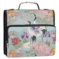 thumbnail image 5 of FORMRS Zipper Binder with Shoulder Strap 2-inch Ring 500 Sheet Capacity File Bag, Green Floral Cranes Pattern, 5 of 5