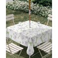 thumbnail image 2 of Square Outdoor Tablecloth with Umbrella Hole Geometric Bones Outside Table Cloth Waterproof Patio Table Cover Green Grey Modern Star Triangles Zipper Tablecloths for Picnic Party Camping 60x60 Inch, 2 of 8