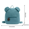 thumbnail image 3 of Xfvqtps Unisex Plush Backpack Cute Mini Kawaii Bear Ears Lamb Wool Adjustable Strap Lightweight Portable Bag Blue, 3 of 6