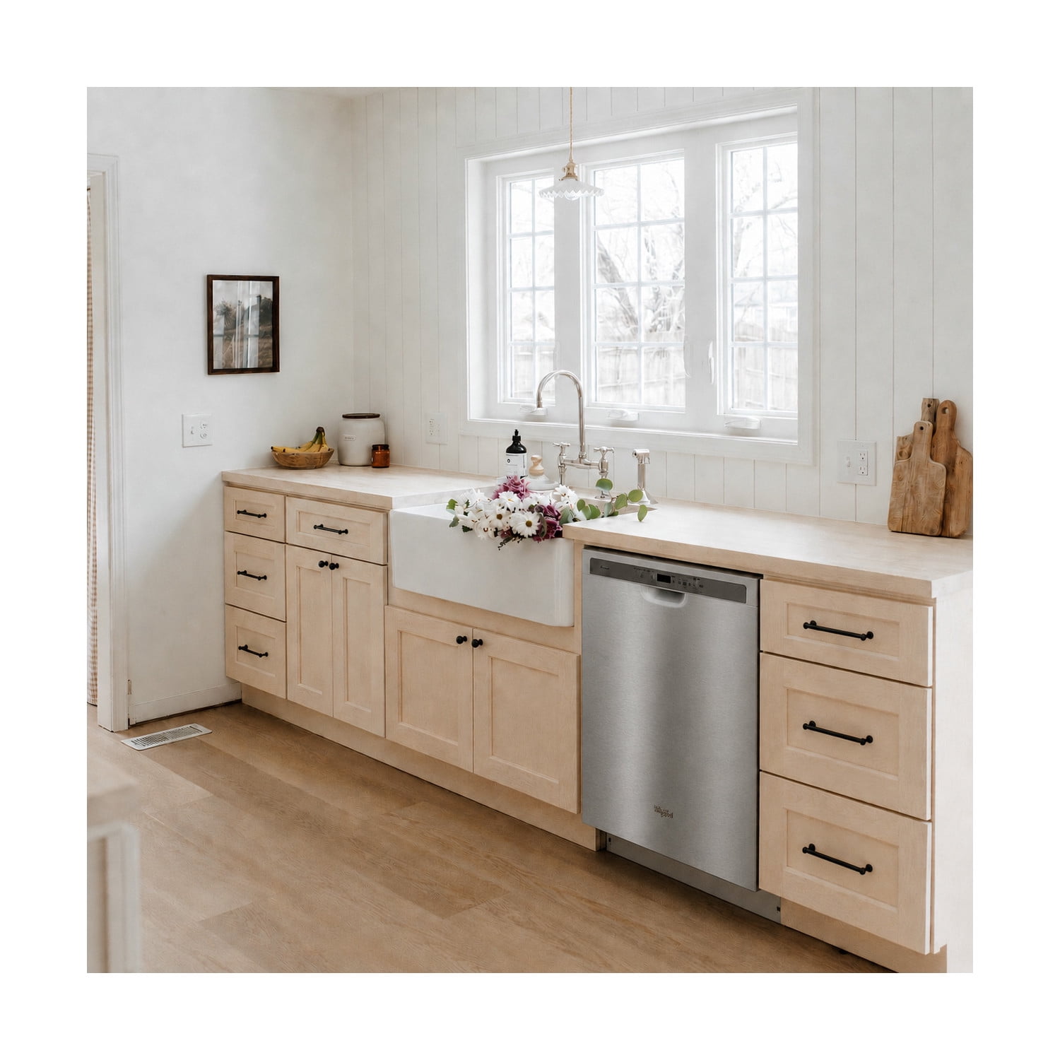 Design House Brookings Kitchen Base Cabinet, Unfinished Birch, 18"
