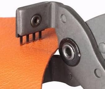 ABPETE Leather Hole Puncher, Leather Silent Pliers Sturdy Carbon Steel Leather Craft Hole Punch Stitching Tools Sewing Chisel for Belts Purses Watch Bands(4mm-2 Teeth)