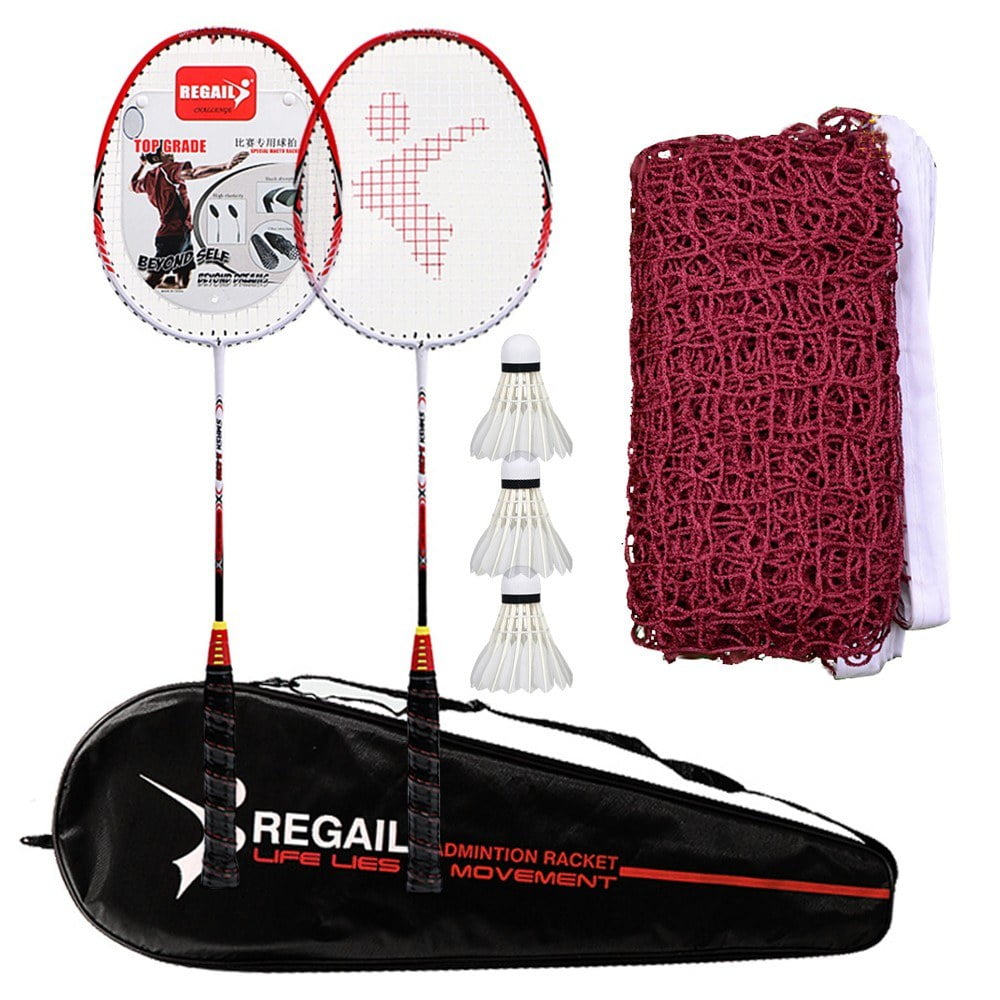 Badminton Racquet Set for 2 Players with Shuttlecocks and Net Included