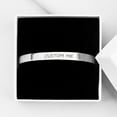thumbnail image 2 of Anavia Personalized Gift for Him Personalized Long Distance States Cuff Bangle Bracelet Love Heart Free Engraving Birthday Jewelry with Gift Box Ships Next Day [Silver], 2 of 3
