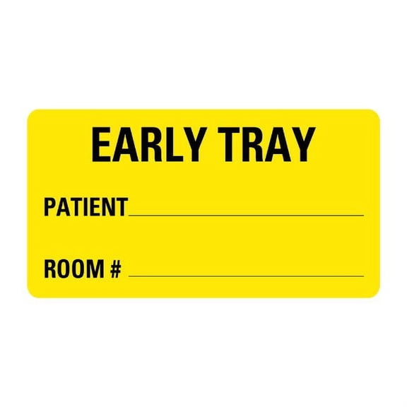 Early Tray Patient Room Labels