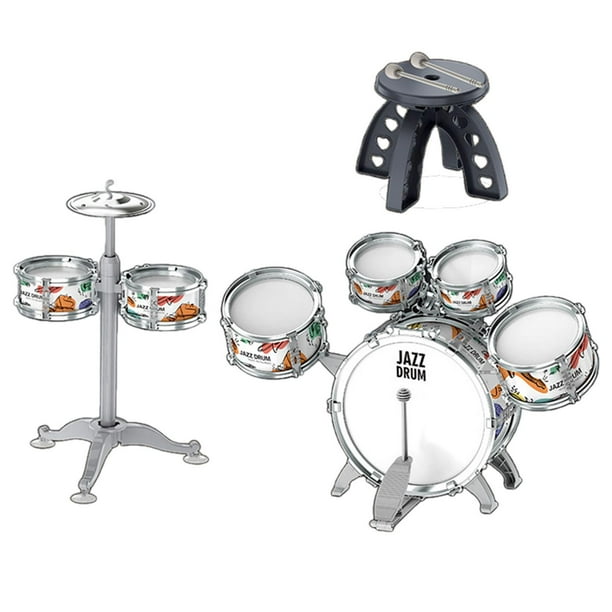 Juego de batería para niños juguete sensorial juguetes de percusión con baqueta juguete de desarrollo para preescolar día de los niños fiesta Estilo B perfecl