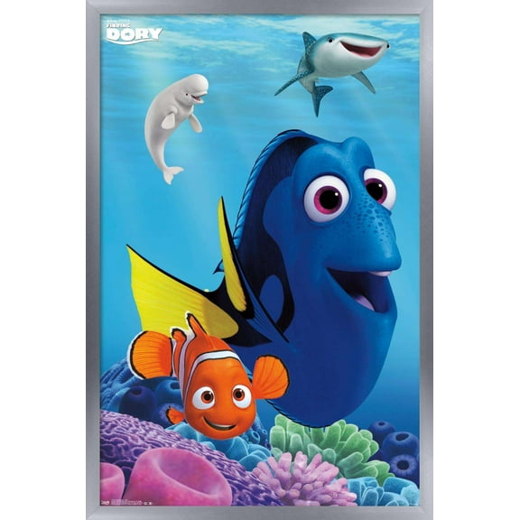 Disney Pixar Finding Dory - Dory Wall Poster, 14.725" x 22.375", Framed