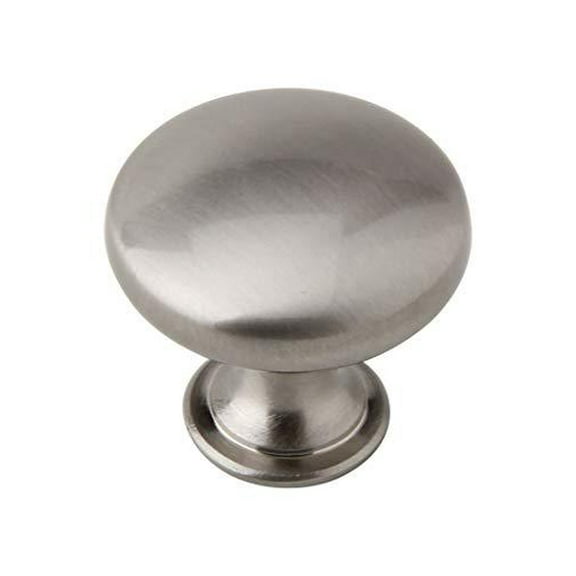 6 Pack - Silverline Cabinet Round Knob Pulls for Kitchen Bathroom Drawer Closet Door Cupboard 30mm Brushed Satin Nickel
