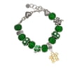 thumbnail image 2 of Delight Jewelry Goldtone Cutout Sea Turtle - Green Irish Luck Bead Charm Bracelet, 7.5", 2 of 4