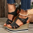 thumbnail image 3 of Dakaela Platform Sandals Women Comfortable Espadrille Wedge High Heels Ladies Open Toe Dressy Shoes, 3 of 6