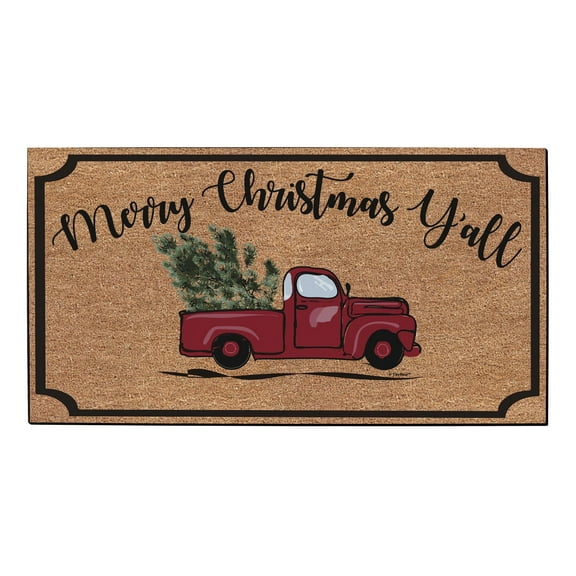 ThisWear Christmas Decorations Merry Christmas Y'all Welcome Mat Decor for Christmas Party Doormat Multi