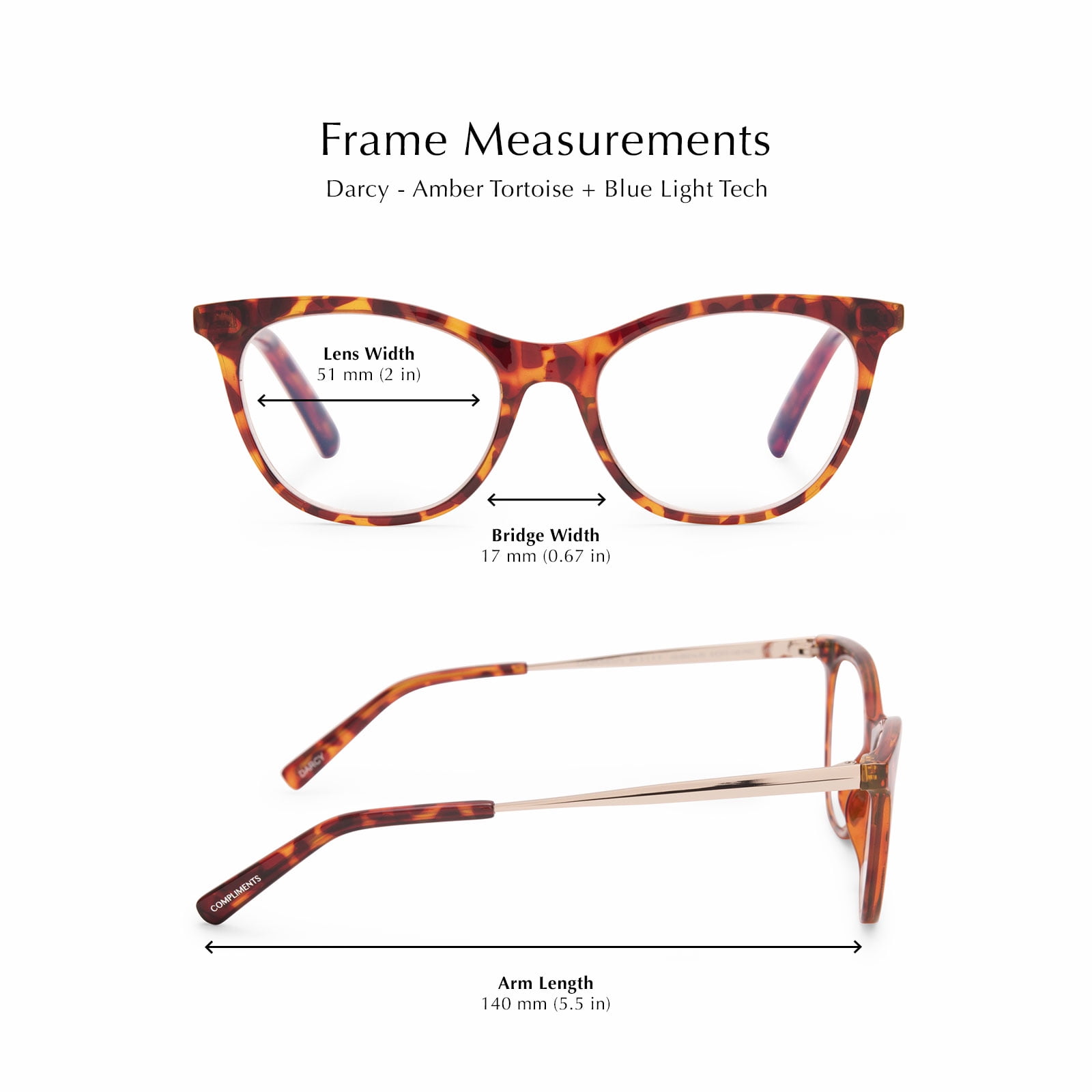 Compliments by DIFF Eyewear Darcy Blue Light Reading Glasses for Women Amber Tortoise +2.0