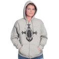 thumbnail image 3 of Scarab Ankh Ancient Egyptian Symbols Unisex Fleece Graphic Zip Up Hoodie Brisco Brands 5X, 3 of 5