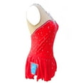 thumbnail image 3 of LIUHUO Customized Sleeveless Red Spandex Figure Skating Dress Girls Ladies Embellished with Diamonds Unique Design, 3 of 8