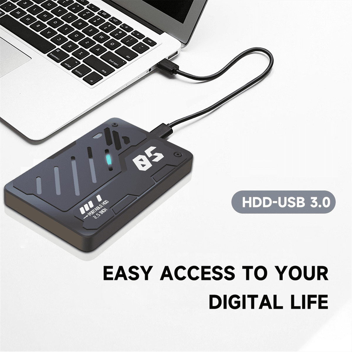 2.5-Inch Portable External USB3.0 HDD RGB Storage Disk Portable USB3.0 Hard Drive Expansion Storage for PC Laptop 500GB