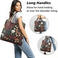 thumbnail image 2 of 5 Pack Foldable Shopping Bag,Halloween Floral Ghosts Pattern Reusable Grocery Bags with Pockets,Large Reusable Tote Bags with Handles Waterproof & Lightweight, 2 of 6