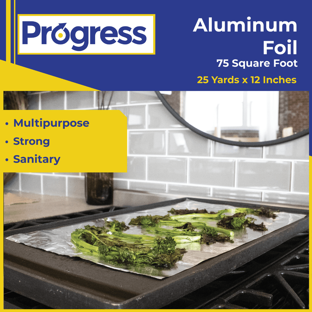 Progress Aluminum Foil Rolls, 75 Sq Ft, 24 Count, 24 Pack/Case