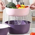 thumbnail image 1 of RKSTN Storage and Organization Double-layer Plastic Washing Basin Multi-functional Living Room Basket Kitchen Artifact Household Fruit Washing Fruit Vegetable Basket Storage Bins, 1 of 7
