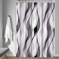 thumbnail image 3 of Lavender Shower Curtain, Modern Purple and Grey Striped Shower Curtain Set for Bathroom Waterproof Polyester Shower Curtain with Hooks 60"W x 72"L (Pack of 1), 3 of 6