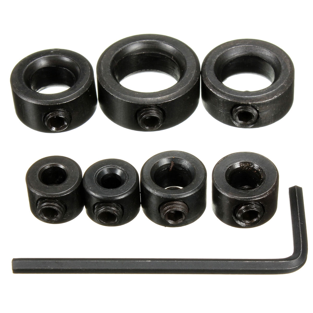 Hex Wrench Consistent Drilling 7 x Drill Depth Stop Collars Dowels Shaft Chuck