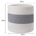 thumbnail image 3 of Cesta tejida de algodón para refrigerios, ropa sucia, armario, dormitorio, bebé 20 centímetros, 3 of 7