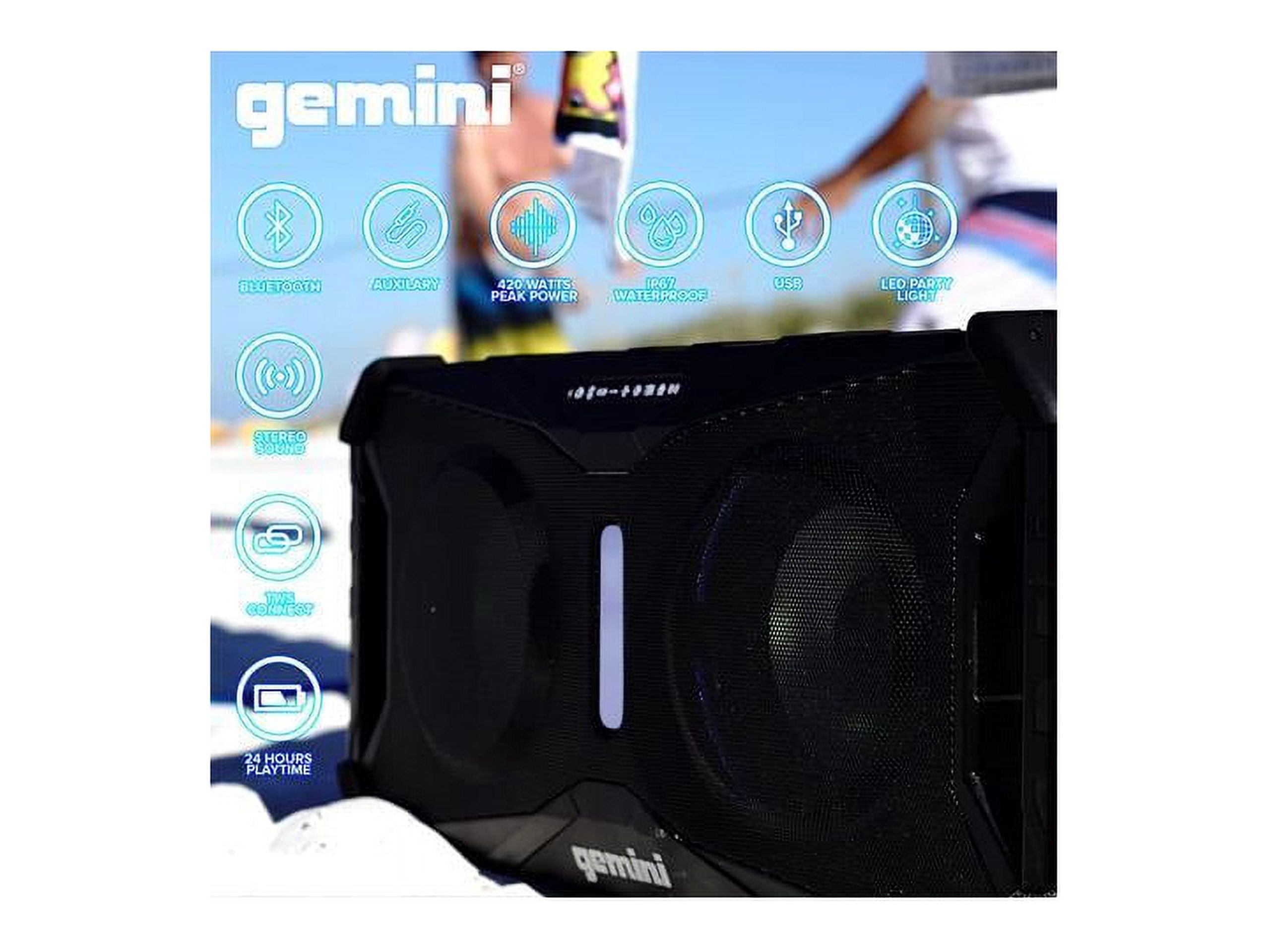 Gemini SOSP-8BLKGR SoundSplash Floating Dual 8" Bluetooth Speaker w/ LED Party Lighting