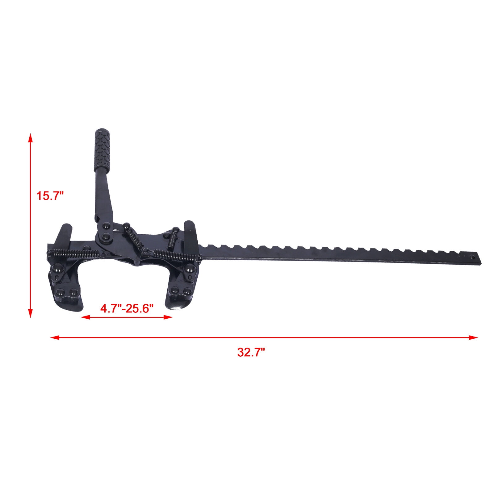 32.7" Black Steel Fence Stretcher, Heavy-Duty Wire Tightener for Barbed & High Tensile Fences (15.7"W)