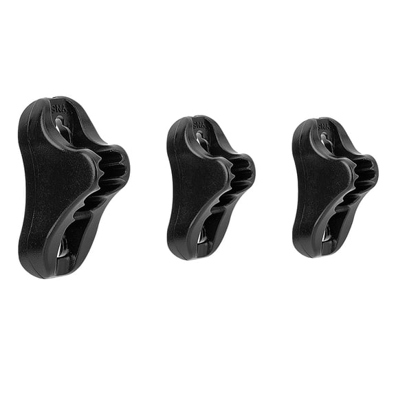 36Pcs Plastic Guyline Tensioners Tent Guyline Cord Rope Adjuster for Camping Hiking Tarp Canopy Shelter Black 23~32x14~19.5x8~12mm Hole: 3.5~4.5mm