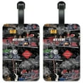 thumbnail image 1 of Steam Locomotives (black) - Image by Dan Morris - Luggage ID Tags / Suitcase Identification Cards - Set of 2, 1 of 5