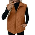 thumbnail image 2 of Abomasnow Puffer Vest Women Fall Winter Coats 2025 Lightweight Stand Collar Vest Trendy Sleeveless Zip Up Quilted Jackets, 2 of 9