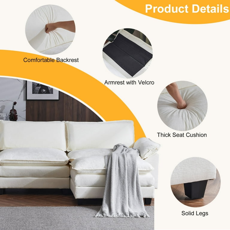 【千ママ】ソファ Ktaxon Sectional Sofa L Shaped Couch with Chaise Living Room