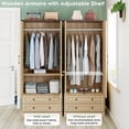 thumbnail image 2 of Brafab 71" Modern Functional Armoire Wardrobe Closet with Adjustable Shelf, Hanging Rail, and 2 Wide Drawers, 2 of 6
