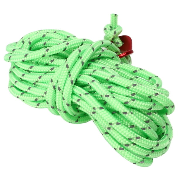 Reflective Tent Guide Rope, 5pcs Camping Tent Rope Easy To Use 4mm 13.1ft  Nylon Eye Catching Anti Slip For Waterproof Cloth For Hiking Yellow,Green 
