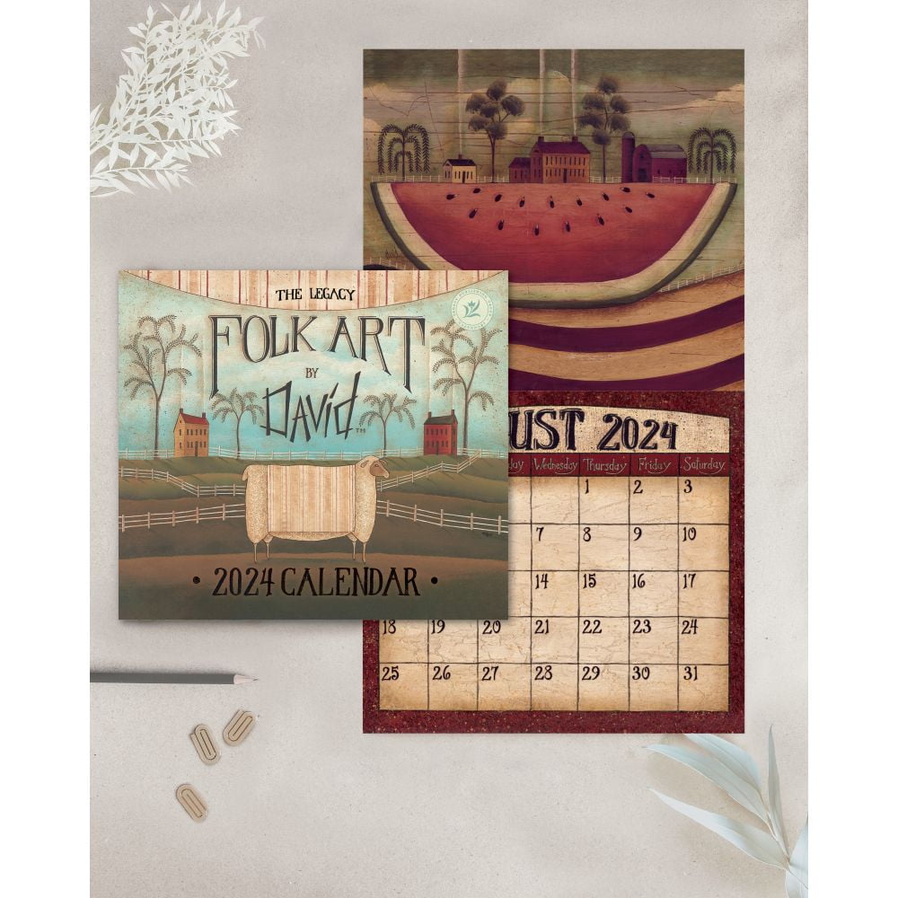 Legacy Publishing Group, Folk Art by David 2024 Wall Calendar
