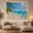 Turquoise Shore, variant on Tropical Beach with Plumeria by a Turquoise Shore, Serene Watercolor for Beach Lovers, Coastal Home Decor, Hostess Gift, Tapestry Wall Hanging for Bedroom and Living Room