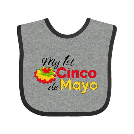 

Inktastic My First Cinco de Mayo with colorful flower Gift Baby Boy or Baby Girl Bib
