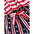 thumbnail image 6 of Biekopu Children Girl Playsuit, Independence Day Star Stripe Print Sleeveless Elastic High Waist Ruffle Decor Chest One Piece Jumpsuit, 6 of 9