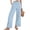 #Light Blue 1, variant on Vynhevius Women Straight Leg Pants Solid Drawstring Waist Side Slit Pockets Casual Trousers
