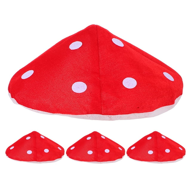 GOOHOCHY gorros rojos con forma de hongo y lunares blancos. Ideales para disfraz de cosplay infantil. Ligeros y cómodos. Diámetro interior: 18 cm.