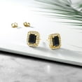 thumbnail image 4 of Gem Stone King 3.75 Ct Octagon Black Onyx 18K Yellow Gold Plated Silver Earrings, 4 of 4