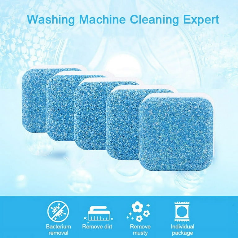 Washing Machine Cleaner Tablets for Top and Front Loading Washers Deep Cleaning Remover - 10 Tablets Included, Size: 10pcs, White