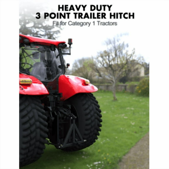 Rugerasy 3 Point Hitch Receiver,Heavy Duty 2 inch Receiver Tow Drawbar 3 Point Hitch Adapter,Black