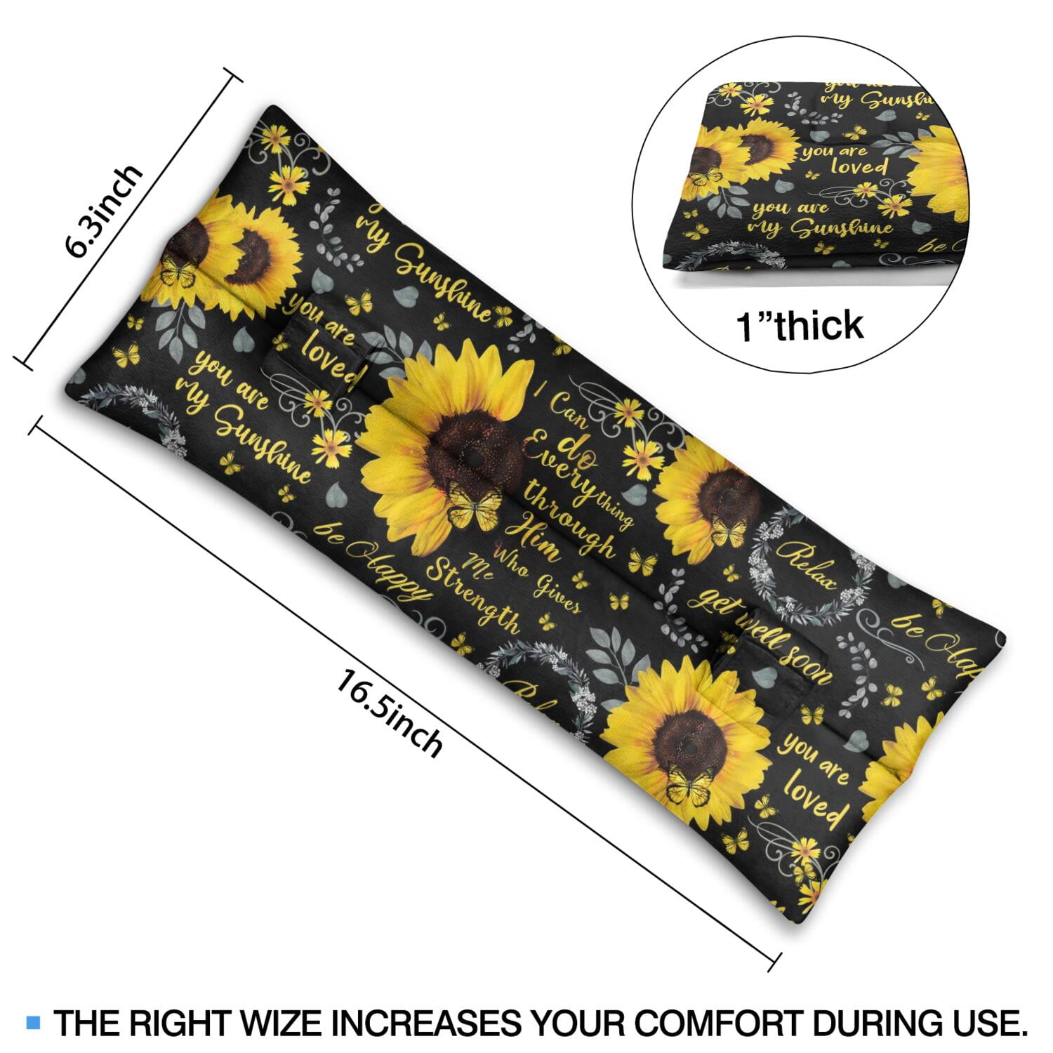 Rustic Bloom Sunflower Seatbelt Pillow - Plush Mastectomy Car Cushion - Country Floral Design for Post Surgery Comfort - Pressure Relief for Women
