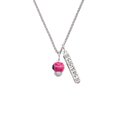 thumbnail image 2 of Delight Jewelry Silvertone Hot Pink Ladybug Spinner Silvertone Sisters Best Friends Forever Bar Charm Necklace, 23", 2 of 4