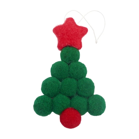 Mini Christmas Ornaments, Star and Mini Ball Xmas Tree Hanging Decorations, Reusable & Sturdy Polyester Cute Holiday Pendants for Christmas Window Wreath Home Decor, 4.5 Inch
