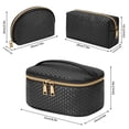 thumbnail image 6 of KTMOUW Makeup Bag 3 Pcs waterproof Cosmetic Bag Portable Travel Cosmetic Bag Weave Organizer storage bag, 6 of 8