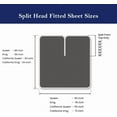 thumbnail image 2 of Top Split Queen Sheets Sets For Adjustable Bed - Split Down 30" from The top Split Head Queen Size Fits 25-30" Deep Pocket, 1000-TC Egyptian Cotton (Stripe, Dark Gray), 2 of 4
