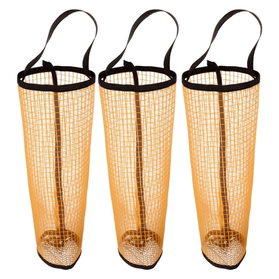 Raindrops 3-Pack Tennis Storage Bags in Yellow, Breathable Mesh Pouches for Daily Use and Convenient Carrying