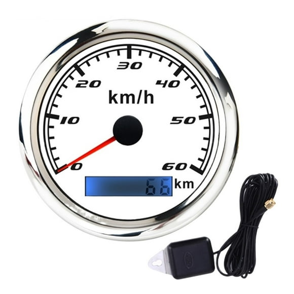 85mm Speed Gauge Antenna 60 Km/h With GPS Speedometer Odometer For Marine Boat Car ATV Truck Red Backlight ,Universal Compatibility