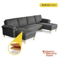 thumbnail image 2 of Sala Modular Doble Chaise Makora Salazar con Memory Foam Color Oxford Lino Respaldo Reclinable de 3 Posiciones, 2 of 7