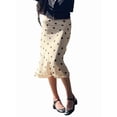 thumbnail image 3 of Women'S Summer Polka Dot Mesh Midi Skirt Casual High Waist Ruched Boho Skirts Cream White M, 3 of 9